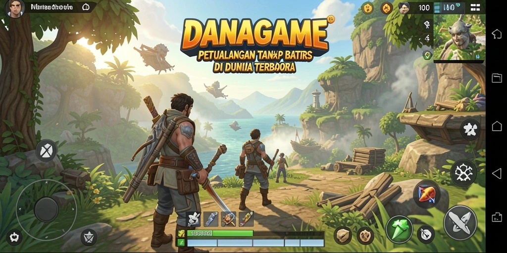 Gameplay menarik dari DANAGAME dalam dunia terbuka yang luas.