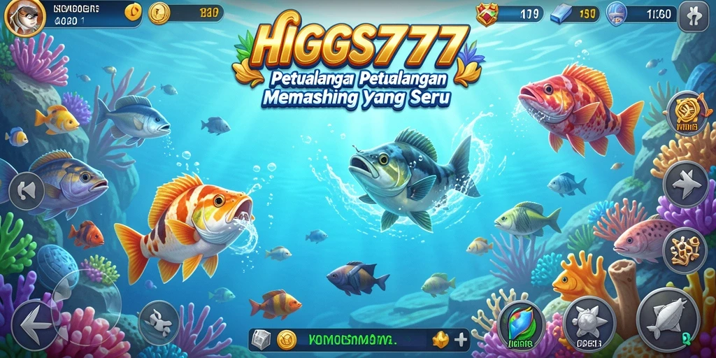 Screenshot gameplay HIGGS777 menampilkan momen memancing yang seru dan menantang.