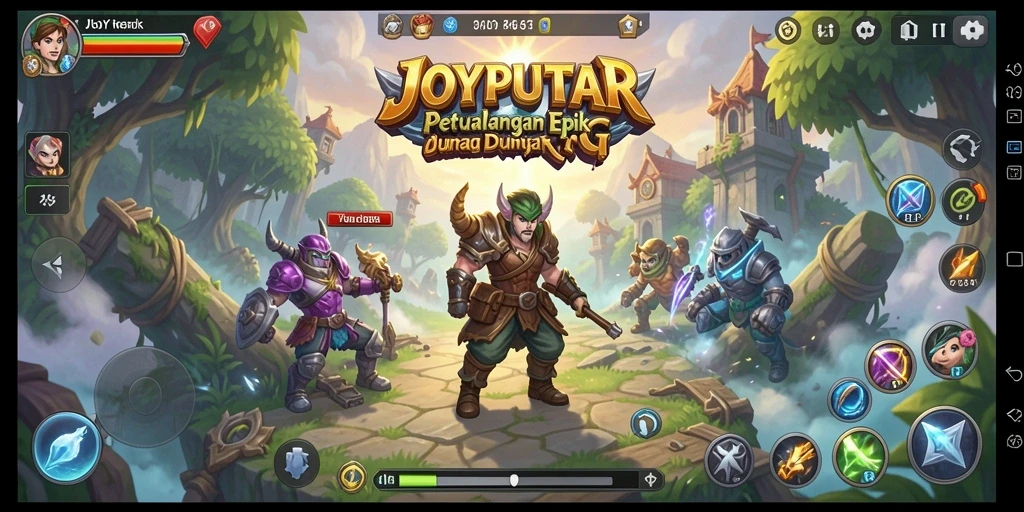 Screenshot utama JOYPUTAR menampilkan momen pertempuran epik di dunia RPG.