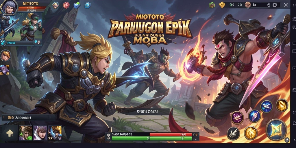 Tampilan gameplay MOBA MIOTOTO yang menegangkan dan seru.