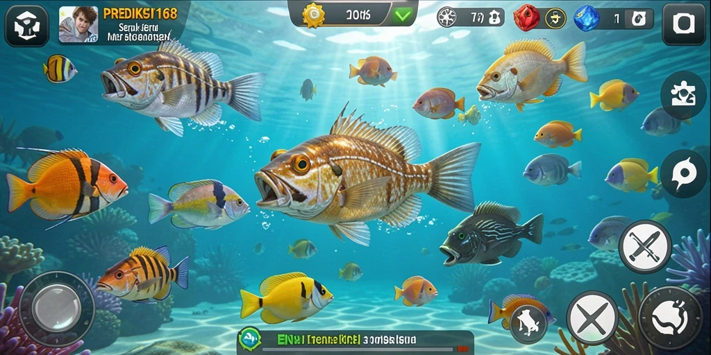 Gameplay PREDIKSI168 menampilkan aksi seru Tembak Ikan.