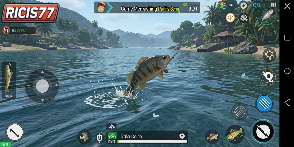 Tampilan gameplay yang seru dalam RICIS77 dengan fitur memancing yang menarik.