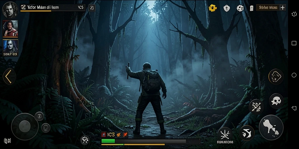 Screenshot VC55 menampilkan kengerian dan suasana mencekam di hutan.
